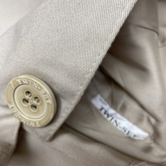 Twin-Set Made in Italy 🇮🇹 Cotton Trench Logo Buttons Coat Never Used